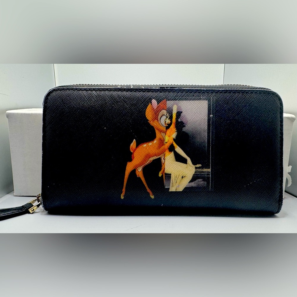 Givenchy Paris Bambi zippy zip around long wallet with certificate of auth